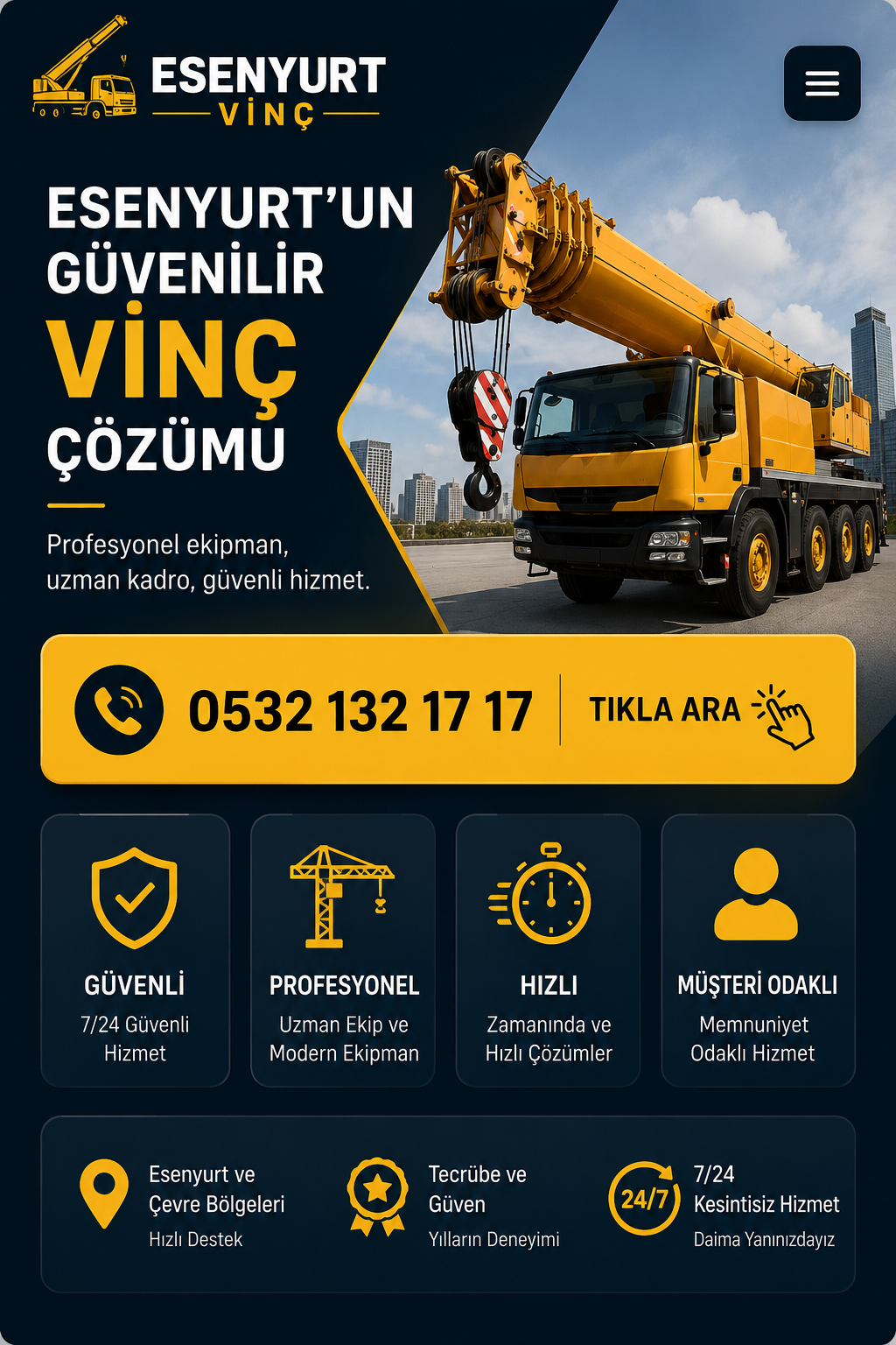 Esenyurt vinç hizmeti